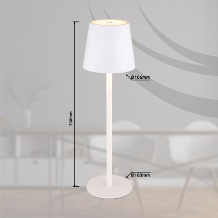 Globo - LED Dimbaar aanraken buitenshuis lamp LED/3W/3,7V IP44 1800 mAh USB wit