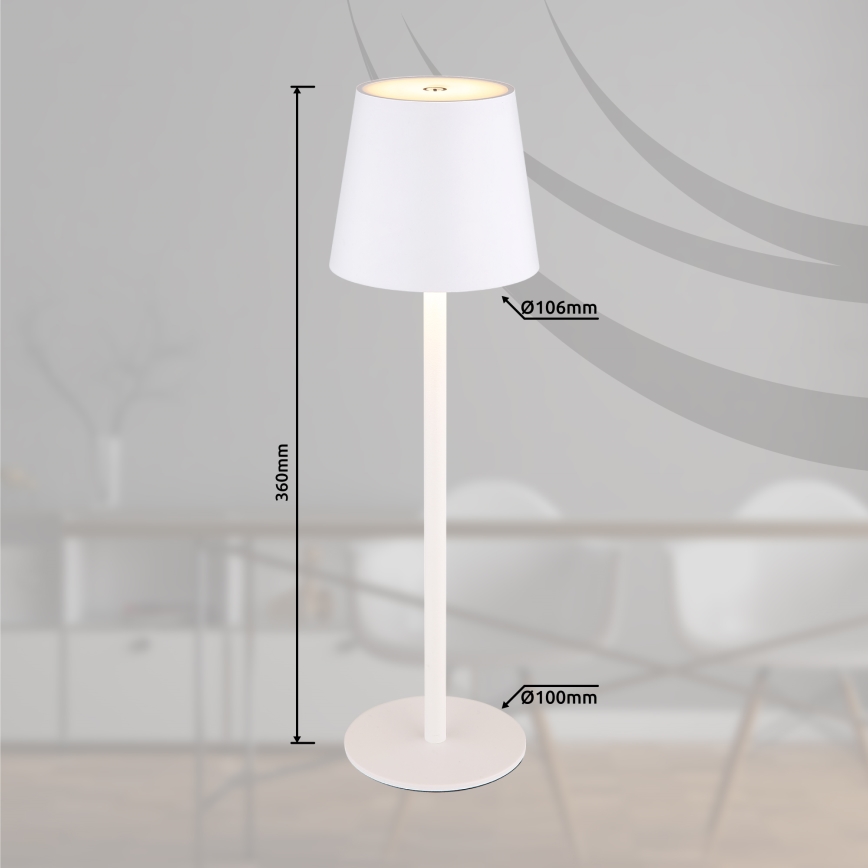 Globo - LED Dimbaar aanraken buitenshuis lamp LED/3W/3,7V IP44 1800 mAh USB wit