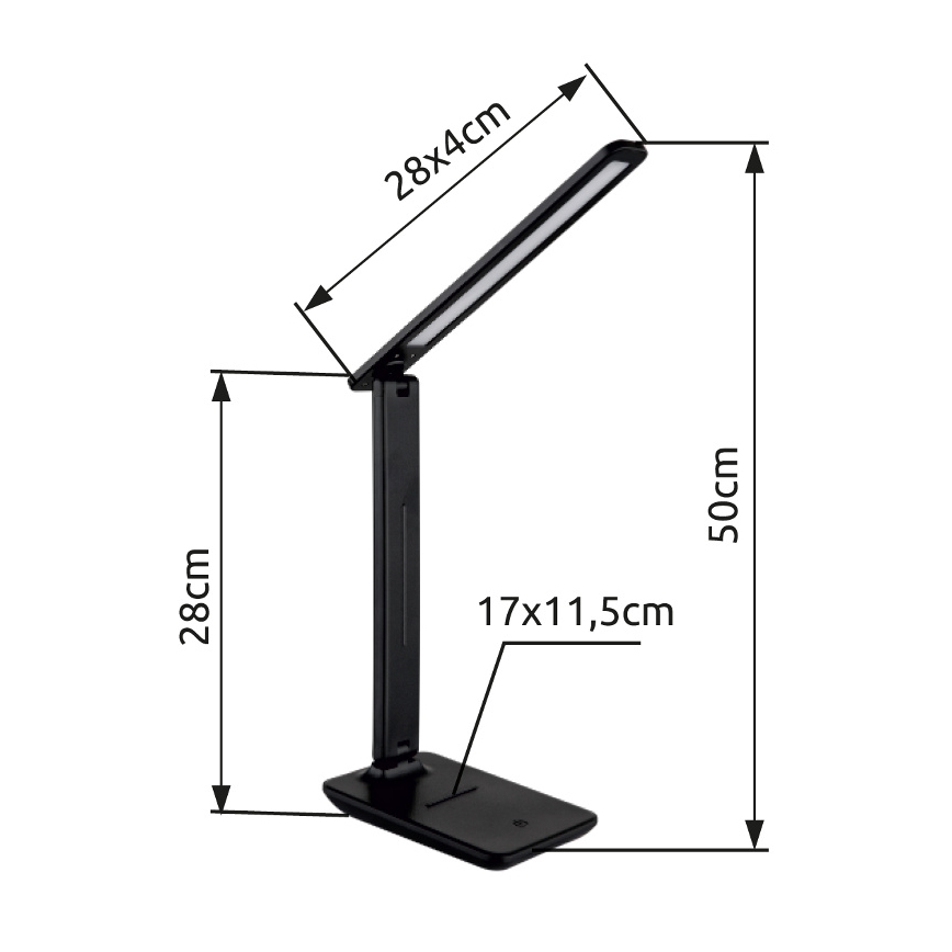 Globo - LED Dimbare touch tafellamp LED/5W/230V 2700/4000/6500K zwart