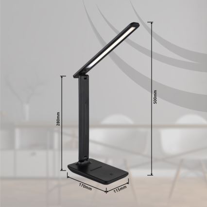 Globo - LED Touch dimbaar oplaadbaar tafellamp LED/5W/5V 2700/4000/6500K 1800 mAh zwart