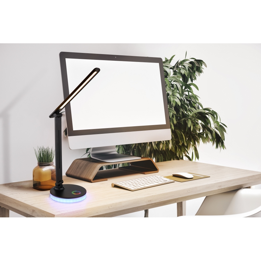 Globo - LED RGBW Dimbare touch tafellamp LED/5W/230V + LED/2W 2700K/4000K/6500K zwart