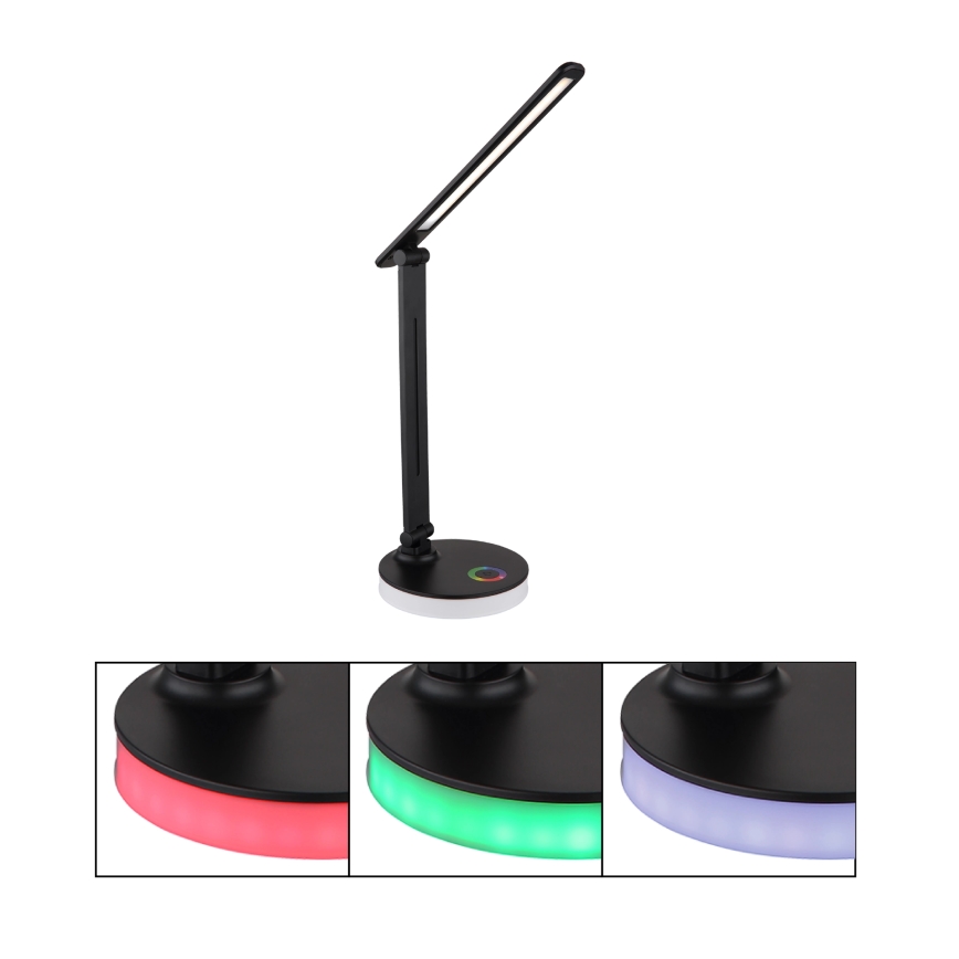 Globo - LED RGBW Dimbare touch tafellamp LED/5W/230V + LED/2W 2700K/4000K/6500K zwart