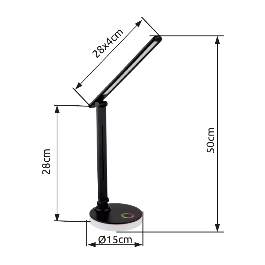 Globo - LED RGBW Dimbare touch tafellamp LED/5W/230V + LED/2W 2700K/4000K/6500K zwart