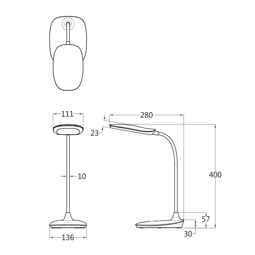 Globo - Dimbaar LED touch tafellampje LED/9W/230V 3000K/4000K/6500K CRI 90 wit