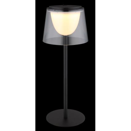 Globo - LED Dimbaar aanraken buitenshuis tafellamp LED/1,8W/5V IP44 1800 mAh zwart/doorzichtig