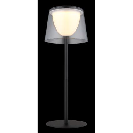 Globo - LED Dimbaar aanraken buitenshuis tafellamp LED/1,8W/5V IP44 1800 mAh zwart/doorzichtig