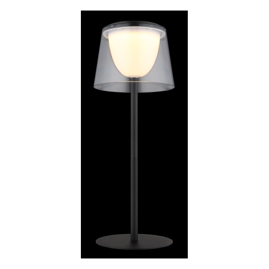 Globo - LED Dimbaar aanraken buitenshuis tafellamp LED/1,8W/5V IP44 1800 mAh zwart/doorzichtig