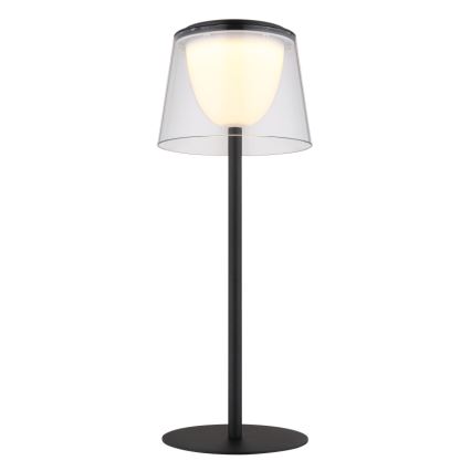 Globo - LED Dimbaar aanraken buitenshuis tafellamp LED/1,8W/5V IP44 1800 mAh zwart/doorzichtig