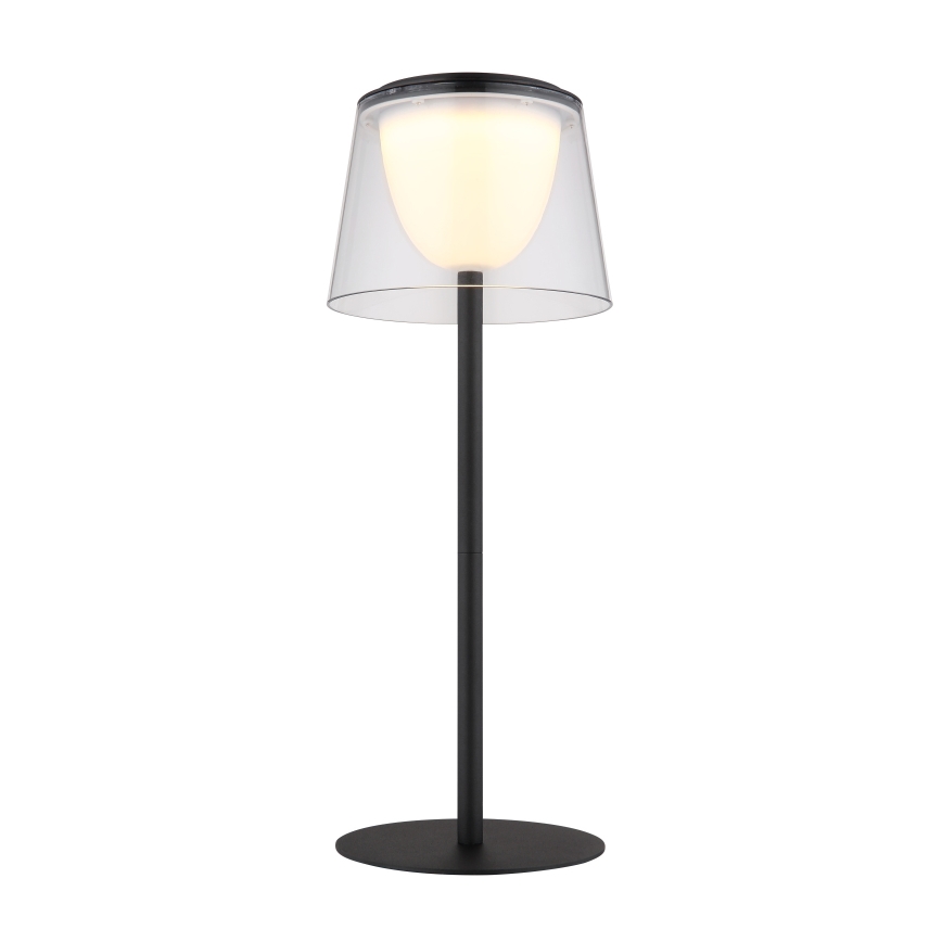 Globo - LED Dimbaar aanraken buitenshuis tafellamp LED/1,8W/5V IP44 1800 mAh zwart/doorzichtig