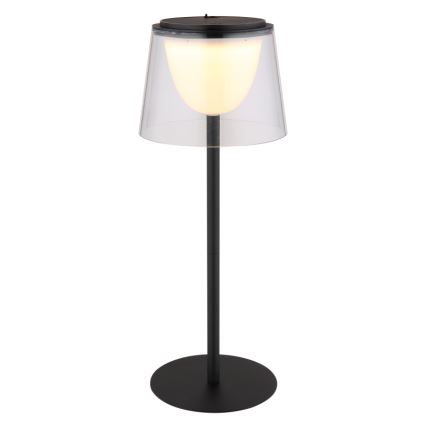 Globo - LED Dimbaar aanraken buitenshuis tafellamp LED/1,8W/5V IP44 1800 mAh zwart/doorzichtig