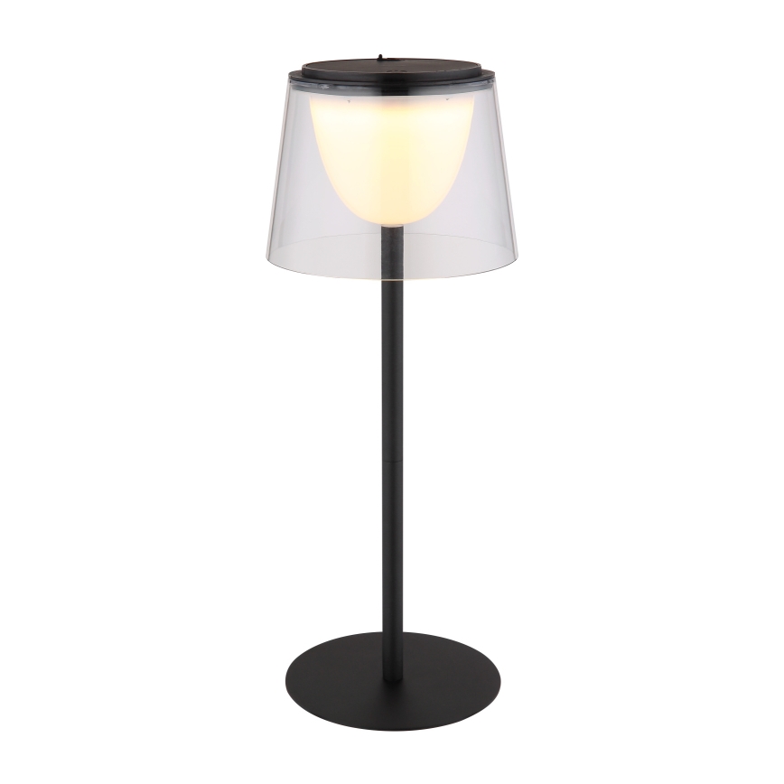 Globo - LED Dimbaar aanraken buitenshuis tafellamp LED/1,8W/5V IP44 1800 mAh zwart/doorzichtig