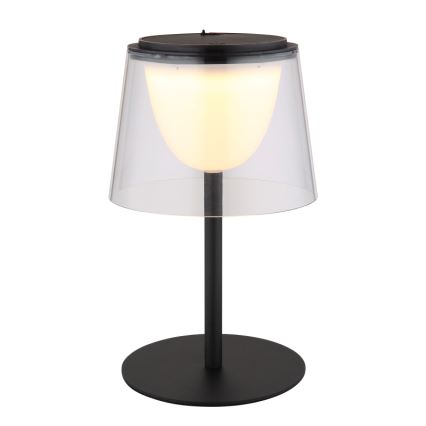 Globo - LED Dimbaar aanraken buitenshuis tafellamp LED/1,8W/5V IP44 1800 mAh zwart/doorzichtig
