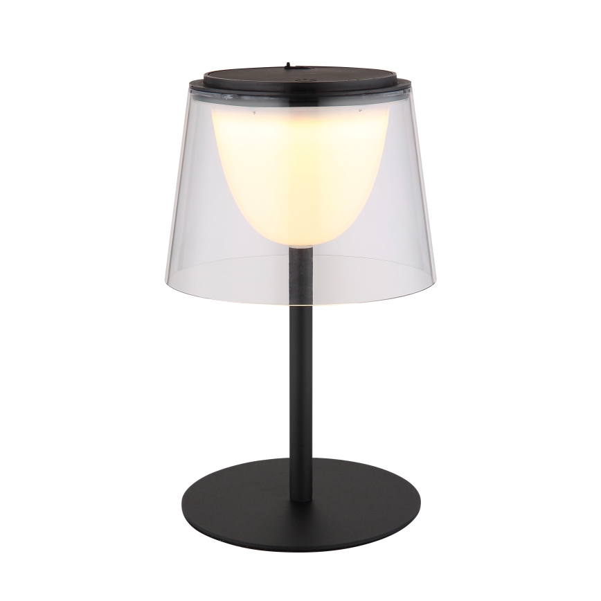 Globo - LED Dimbaar aanraken buitenshuis tafellamp LED/1,8W/5V IP44 1800 mAh zwart/doorzichtig