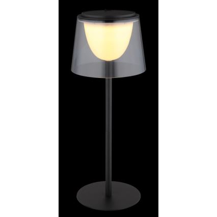 Globo - LED Dimbaar aanraken buitenshuis tafellamp LED/1,8W/5V IP44 1800 mAh zwart/gerookt