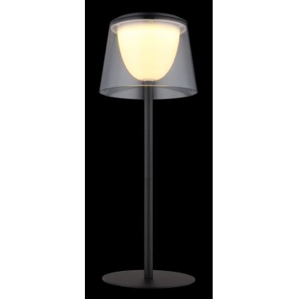 Globo - LED Dimbaar aanraken buitenshuis tafellamp LED/1,8W/5V IP44 1800 mAh zwart/gerookt
