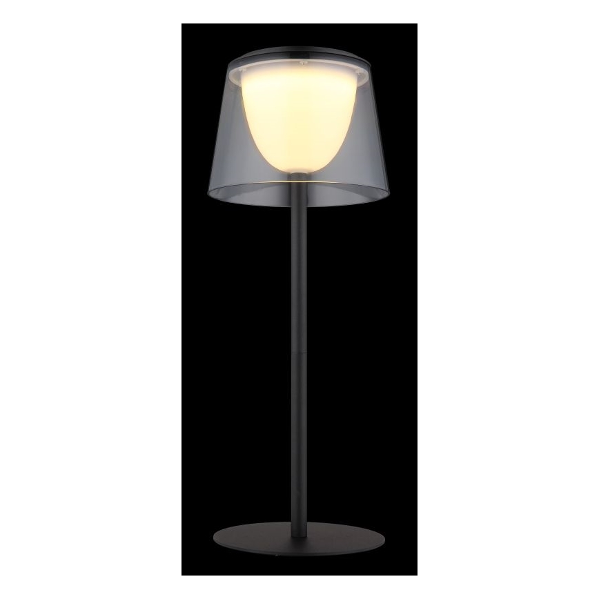 Globo - LED Dimbaar aanraken buitenshuis tafellamp LED/1,8W/5V IP44 1800 mAh zwart/gerookt