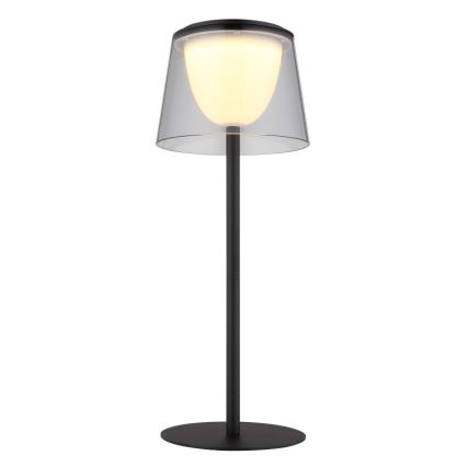 Globo - LED Dimbaar aanraken buitenshuis tafellamp LED/1,8W/5V IP44 1800 mAh zwart/gerookt