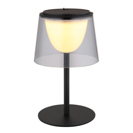 Globo - LED Dimbaar aanraken buitenshuis tafellamp LED/1,8W/5V IP44 1800 mAh zwart/gerookt