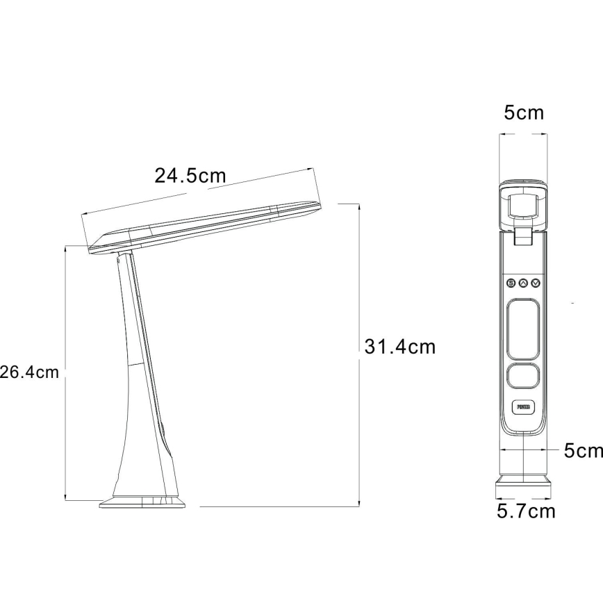 Globo - Dimbare LED-tafellamp met touchbediening, oplaadbaar, 2W/5V, 3000/4000/5000K, 1800 mAh