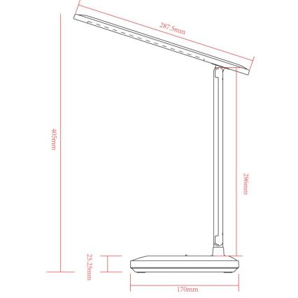 Globo - LED Dimbare Touch Oplaadbare Bureaulamp LED/3W/5V 2800/4000/6500K 1800 mAh wit