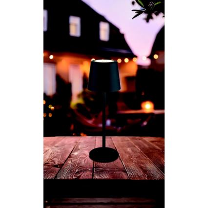 Globo - LED Dimbaar buitenshuis aanraken tafellamp LED/2W/5V 3000/4000/6000K 2200 mAh IP44 zwart