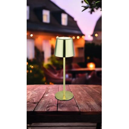 Globo - Dimbare LED-tafellamp met aanraakbediening en oplaadbare batterij LED/2W/3,7V 3000/4000/6000K 2200 mAh goudkleurig