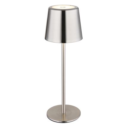 Globo - LED-dimbare aanraakgevoelige oplaadbare tafellamp LED/2W/3,7V 3000/4000/6000K 2200 mAh glanzend chroom