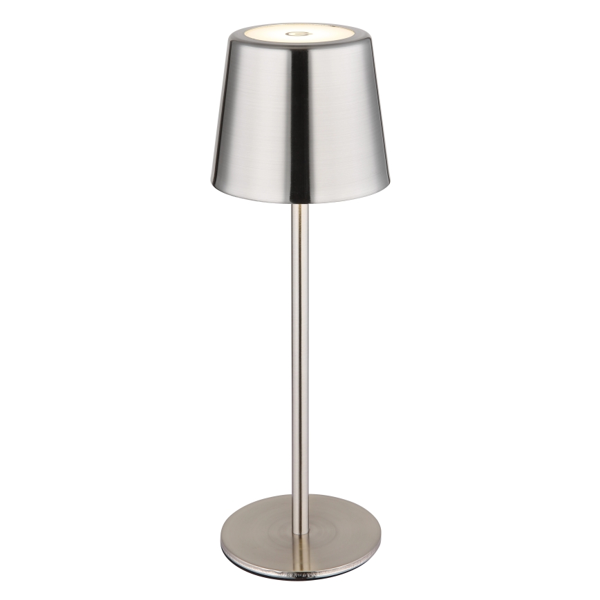 Globo - LED-dimbare aanraakgevoelige oplaadbare tafellamp LED/2W/3,7V 3000/4000/6000K 2200 mAh glanzend chroom
