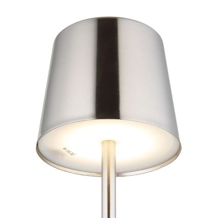 Globo - LED-dimbare aanraakgevoelige oplaadbare tafellamp LED/2W/3,7V 3000/4000/6000K 2200 mAh glanzend chroom