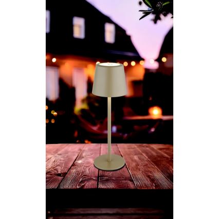 Globo - LED Dimbaar buitenshuis aanraken tafellamp LED/2W/5V 3000/4000/6000K 2200 mAh IP44 crème