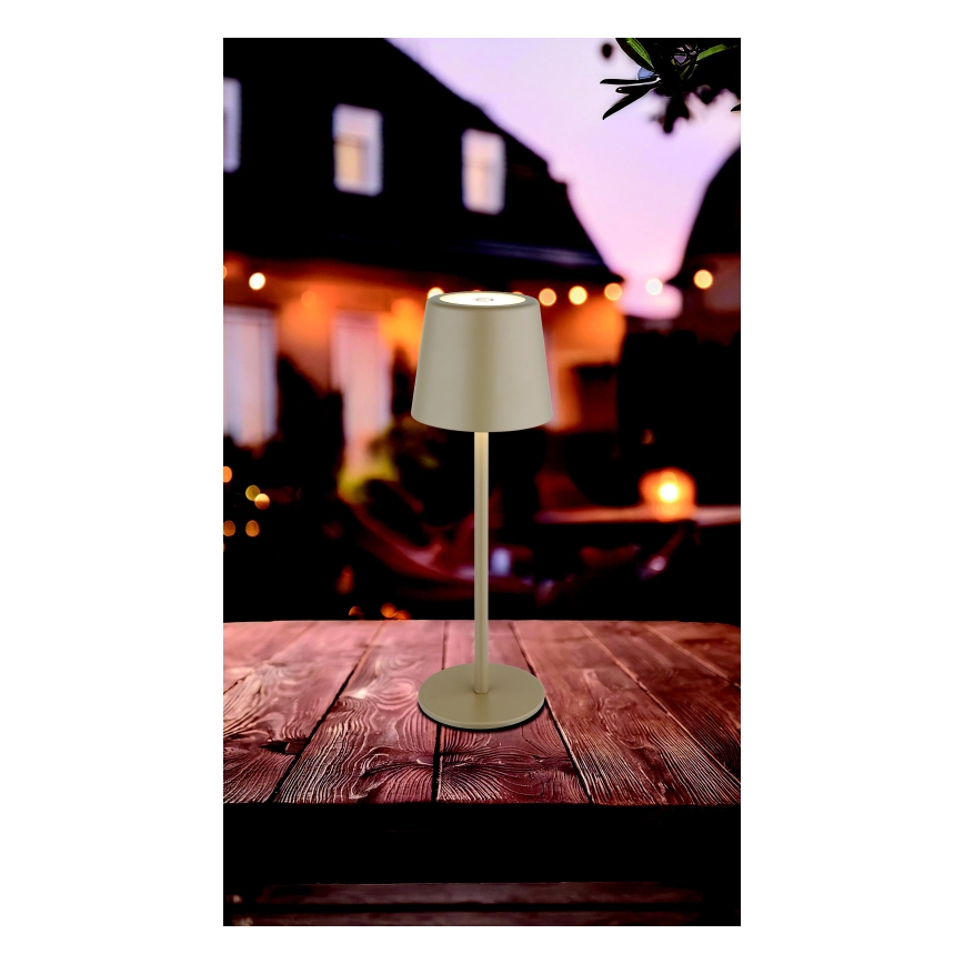 Globo - LED Dimbaar buitenshuis aanraken tafellamp LED/2W/5V 3000/4000/6000K 2200 mAh IP44 crème