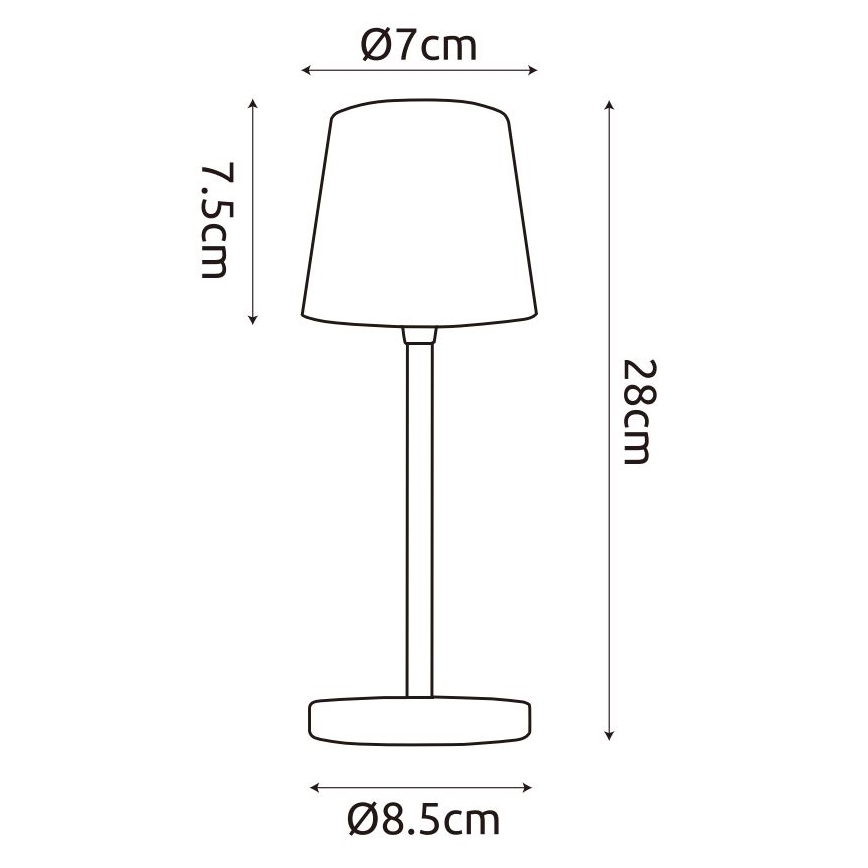 Globo - LED Dimbaar buitenshuis aanraken tafellamp LED/2W/5V 3000/4000/6000K 2200 mAh IP44 wit