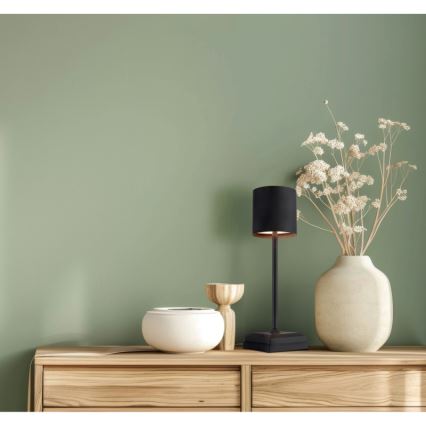 Globo - dimbare LED-tafellamp met touchbediening, oplaadbaar, LED/1,5W/5V 2200 mAh, zwart