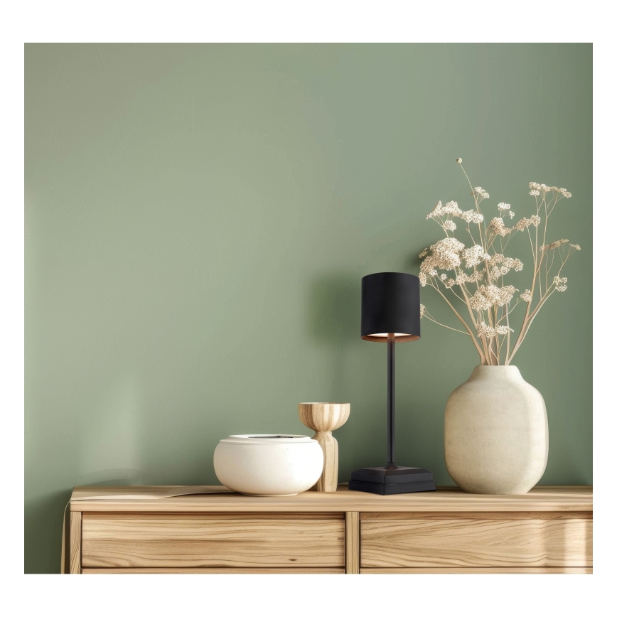 Globo - dimbare LED-tafellamp met touchbediening, oplaadbaar, LED/1,5W/5V 2200 mAh, zwart