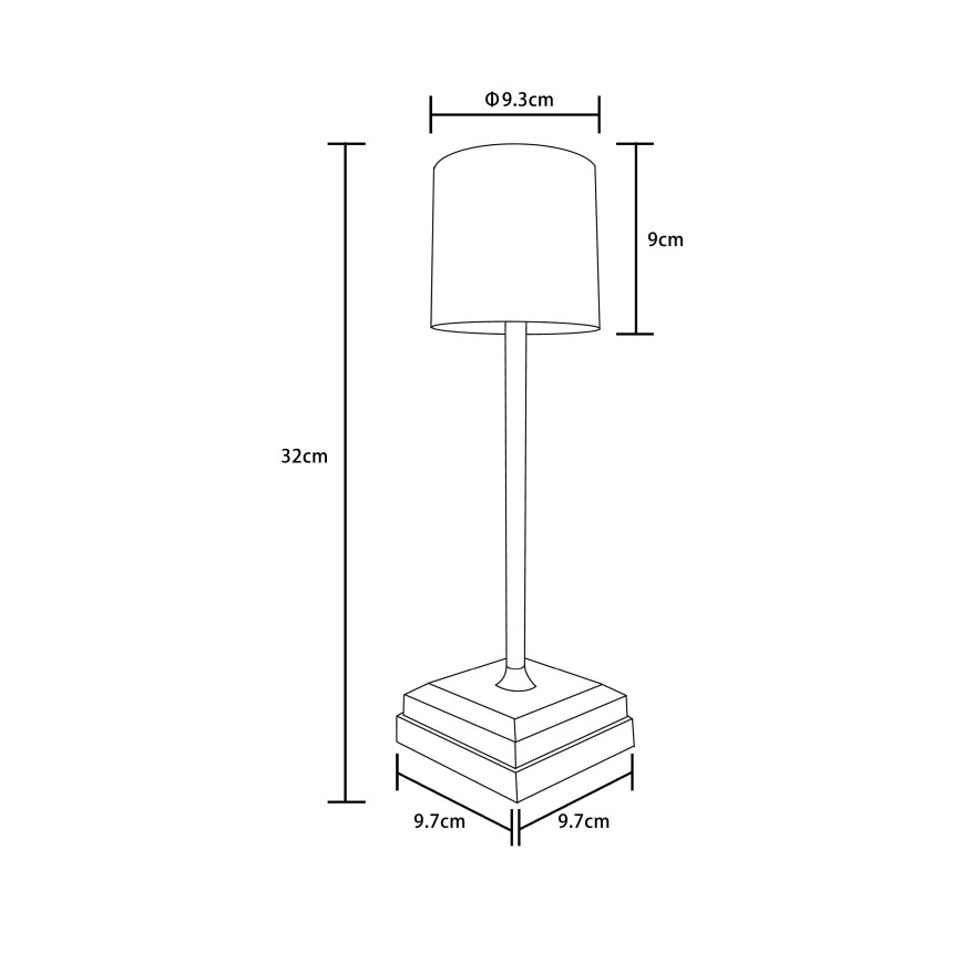 Globo - dimbare LED-tafellamp met touchbediening, oplaadbaar, LED/1,5W/5V 2200 mAh, zwart
