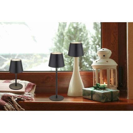Globo - Dimbare aanraakbare oplaadbare buiten tafellamp 3-in-1 LED/3W/5V 3000/4000/5000K IP54 1800 mAh zwart