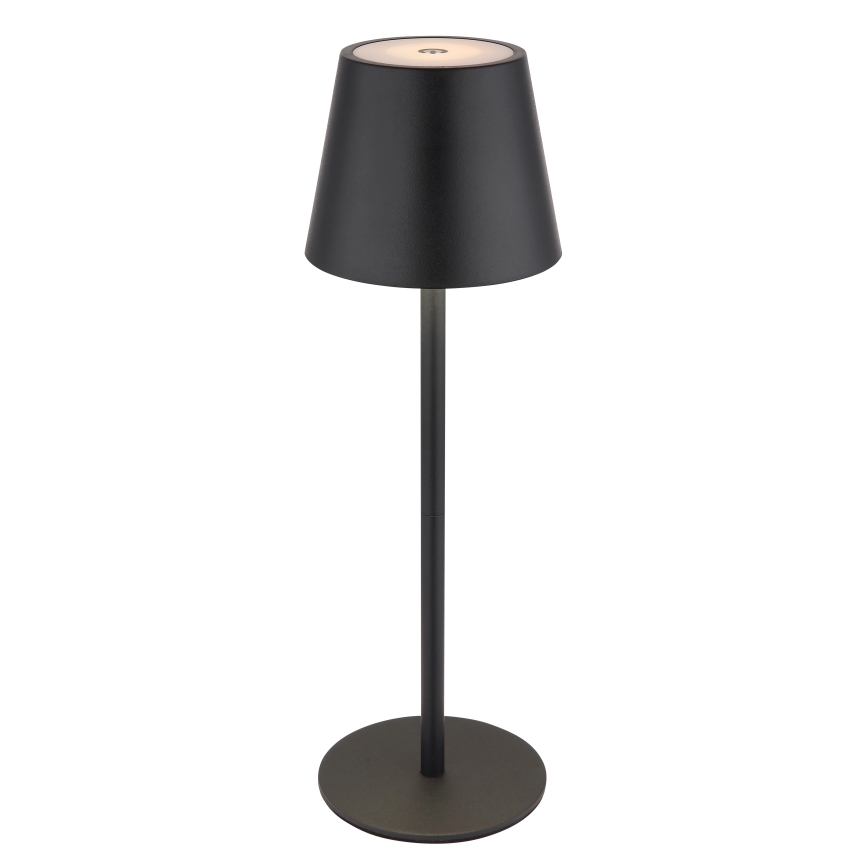 Globo - Dimbare aanraakbare oplaadbare buiten tafellamp 3-in-1 LED/3W/5V 3000/4000/5000K IP54 1800 mAh zwart