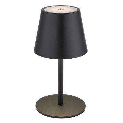 Globo - Dimbare aanraakbare oplaadbare buiten tafellamp 3-in-1 LED/3W/5V 3000/4000/5000K IP54 1800 mAh zwart