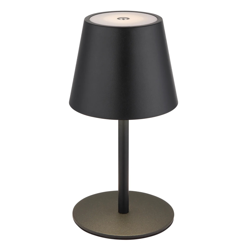 Globo - Dimbare aanraakbare oplaadbare buiten tafellamp 3-in-1 LED/3W/5V 3000/4000/5000K IP54 1800 mAh zwart