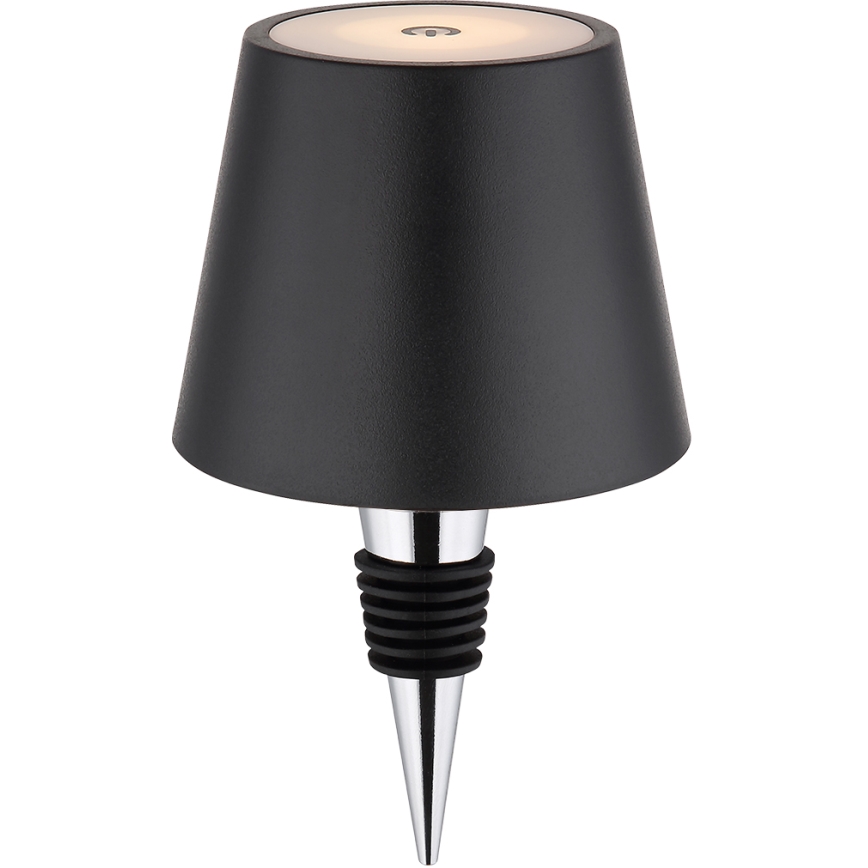 Globo - Dimbare aanraakbare oplaadbare buiten tafellamp 3-in-1 LED/3W/5V 3000/4000/5000K IP54 1800 mAh zwart