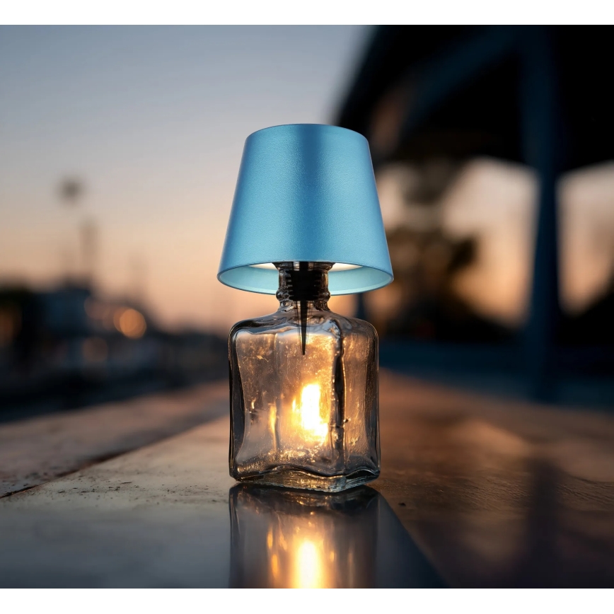 Globo - Dimbare oplaadbare buitentafellamp met aanraakbediening 3-in-1 LED/3W/5V 3000/4000/5000K IP54 1800 mAh blauw