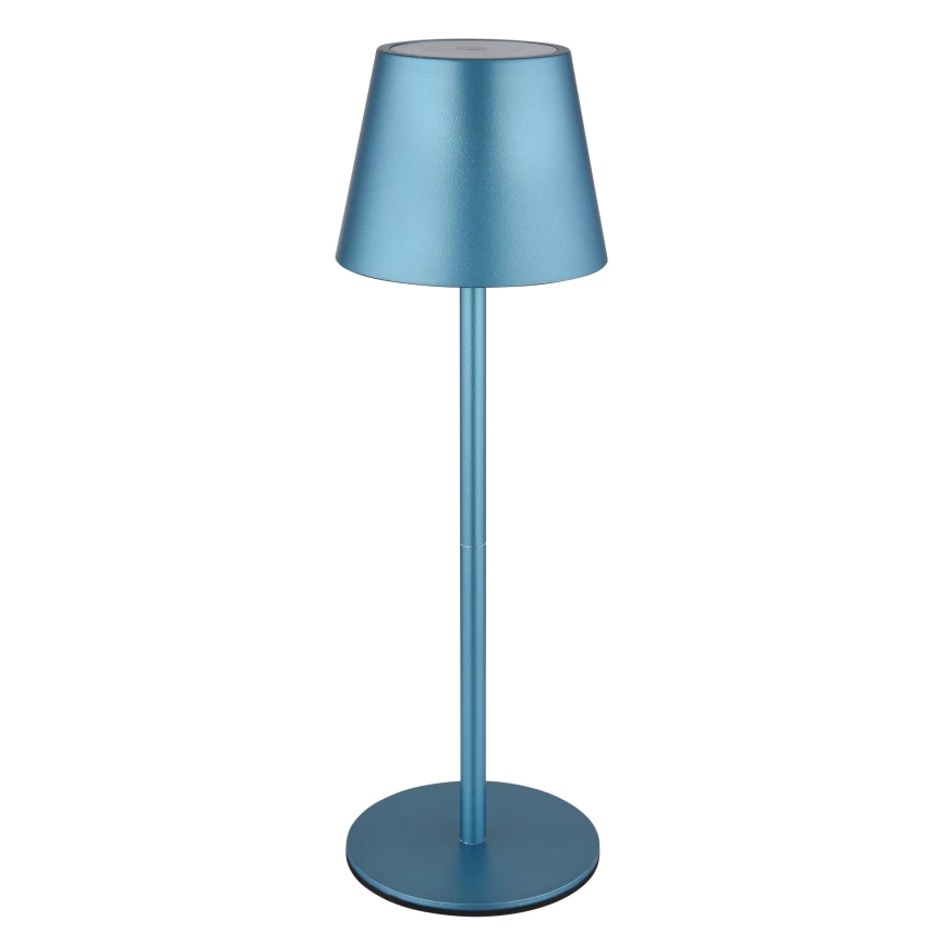 Globo - Dimbare oplaadbare buitentafellamp met aanraakbediening 3-in-1 LED/3W/5V 3000/4000/5000K IP54 1800 mAh blauw