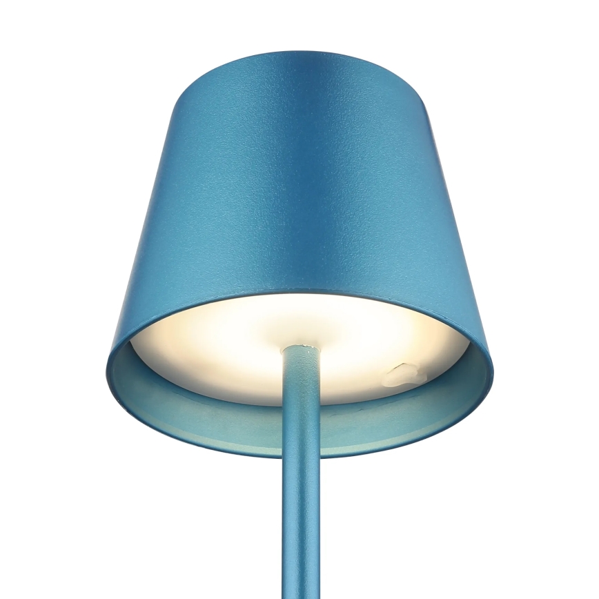 Globo - Dimbare oplaadbare buitentafellamp met aanraakbediening 3-in-1 LED/3W/5V 3000/4000/5000K IP54 1800 mAh blauw