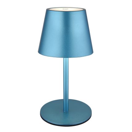 Globo - Dimbare oplaadbare buitentafellamp met aanraakbediening 3-in-1 LED/3W/5V 3000/4000/5000K IP54 1800 mAh blauw