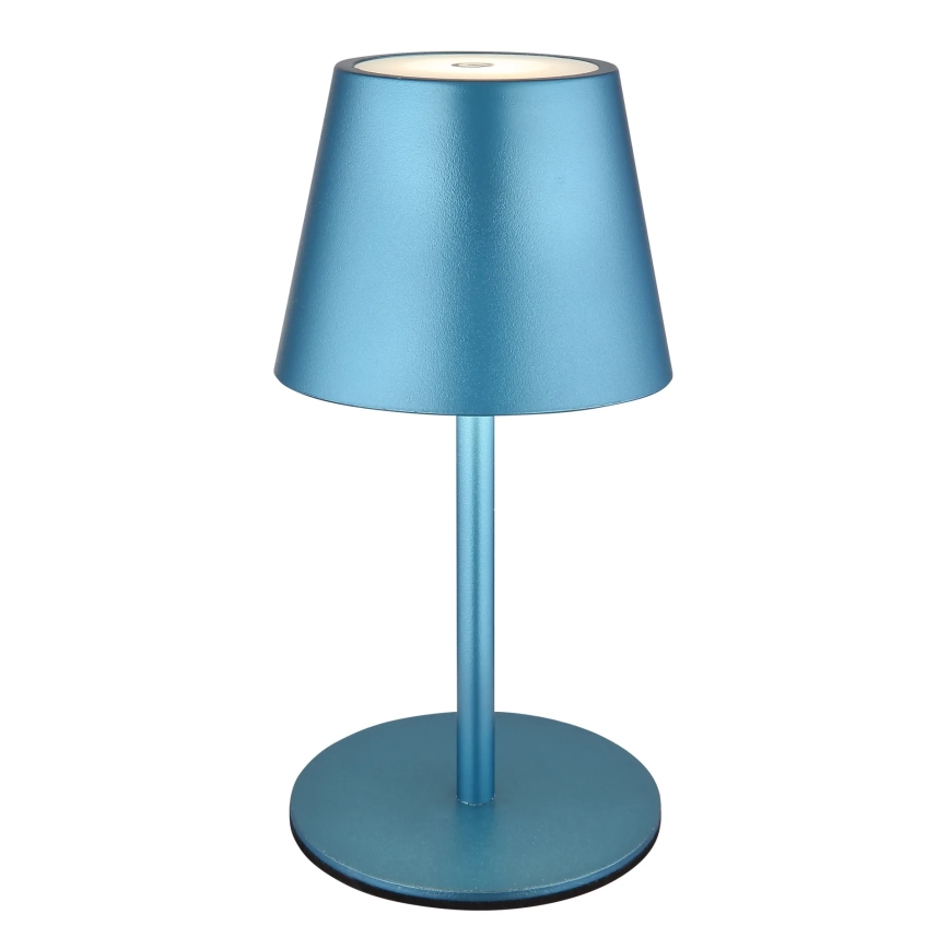 Globo - Dimbare oplaadbare buitentafellamp met aanraakbediening 3-in-1 LED/3W/5V 3000/4000/5000K IP54 1800 mAh blauw