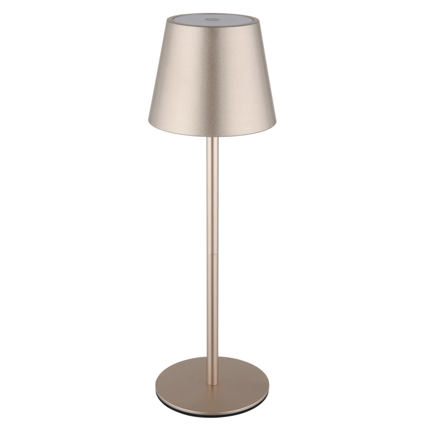 Globo - Dimbare, oplaadbare buitentafellamp met aanraakbediening 3-in-1 LED/3W/5V 3000/4000/5000K IP54 1800 mAh messing