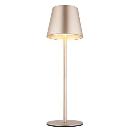 Globo - Dimbare, oplaadbare buitentafellamp met aanraakbediening 3-in-1 LED/3W/5V 3000/4000/5000K IP54 1800 mAh messing