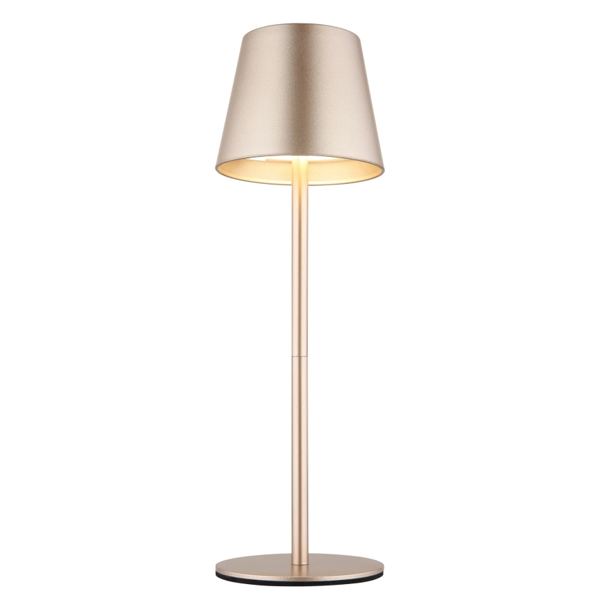 Globo - Dimbare, oplaadbare buitentafellamp met aanraakbediening 3-in-1 LED/3W/5V 3000/4000/5000K IP54 1800 mAh messing