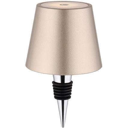 Globo - Dimbare, oplaadbare buitentafellamp met aanraakbediening 3-in-1 LED/3W/5V 3000/4000/5000K IP54 1800 mAh messing