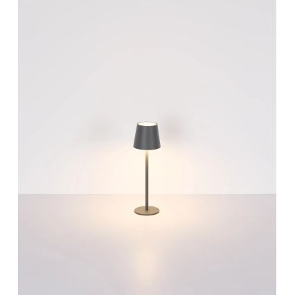 Globo - 3-in-1 dimbare LED aanraakgevoelige oplaadbare buitentafellamp 3W/5V 3000/4000/5000K IP54 1800 mAh grijs